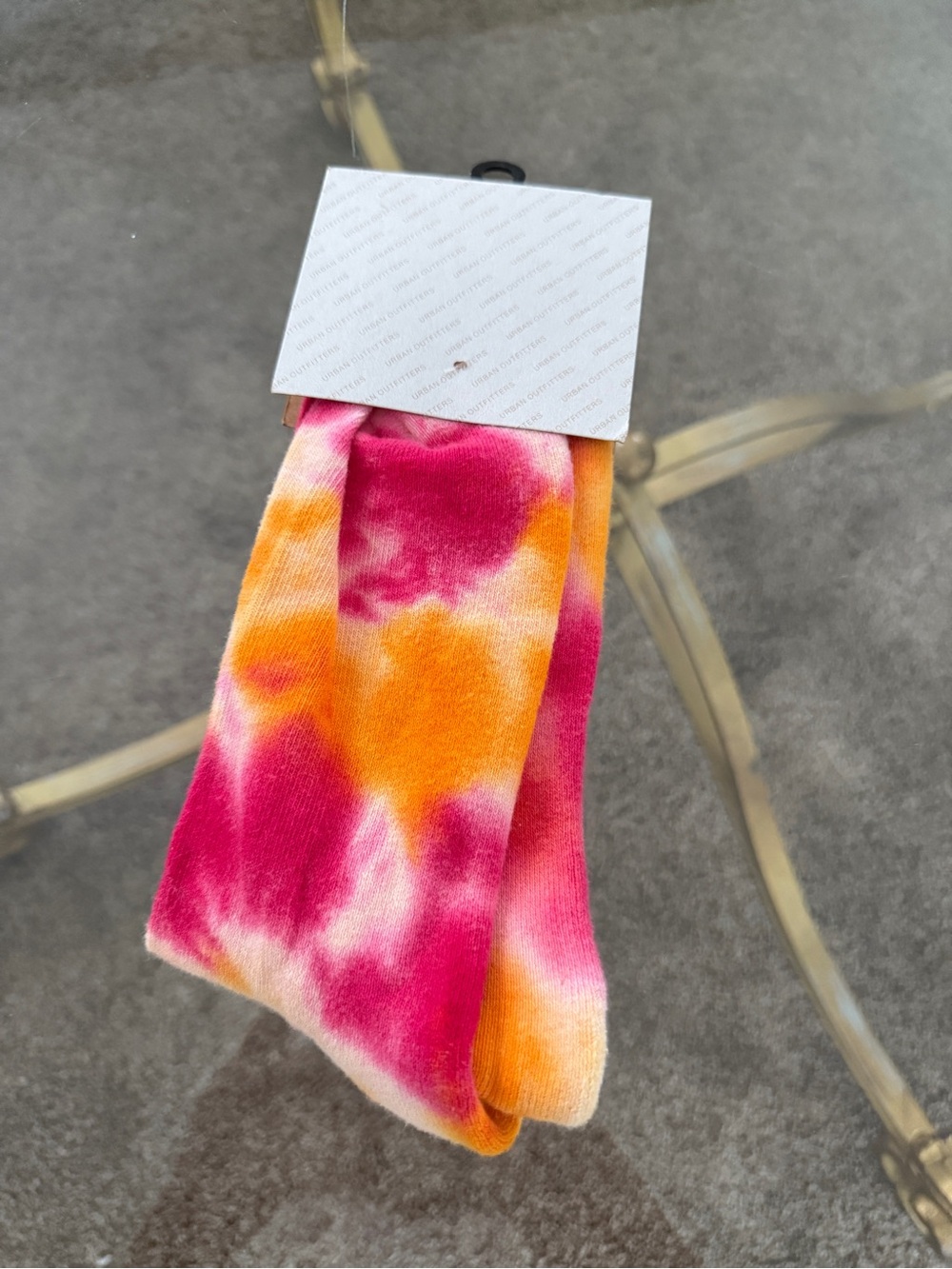 Urban Outfitters Pink & Orange Tie-Dye Crew Socks